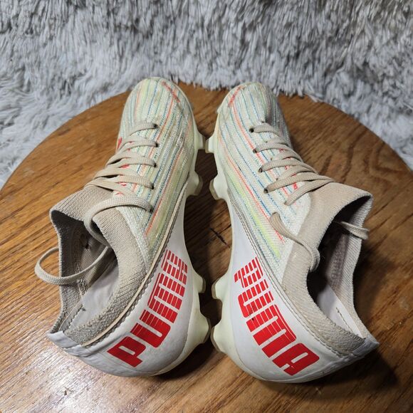 PUMA ULTRA 3.2 Little Kid Size 1C White-Red Blast-White Soccer Cleats 106360-06 - Picture 5 of 8